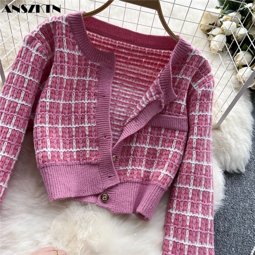 ANSZKTN Sweet Spice girl pure pleated hip wrapped sling mini dress two piece set casual retro Polo neck short coat autumn