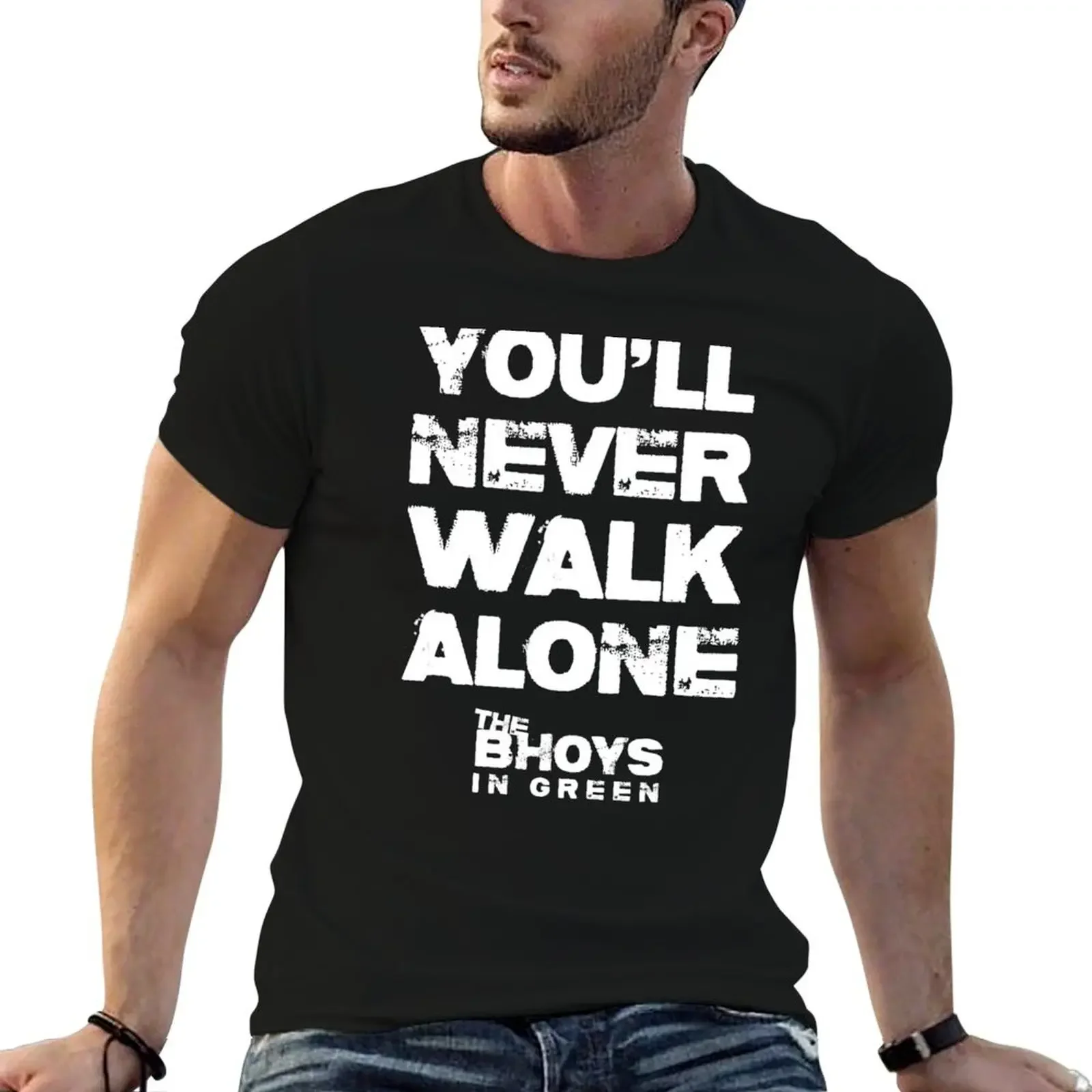 

You Will Never Walk Alone – The Bhoys (White) T-Shirt cute clothes tees men workout shirt