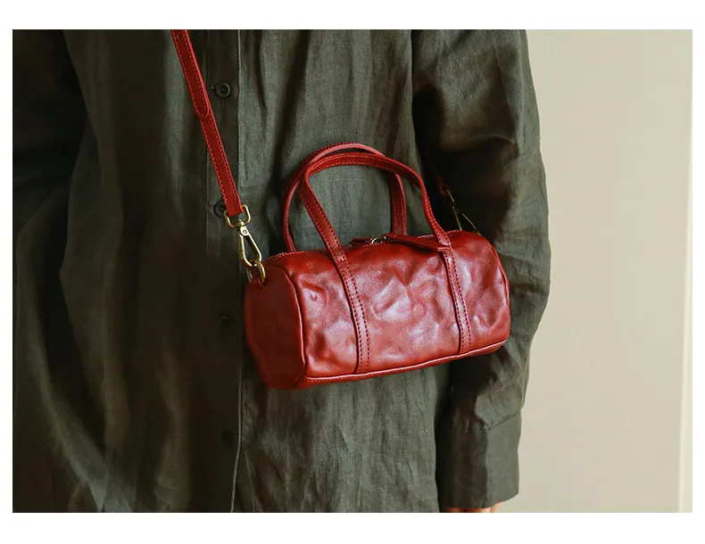 PNDME modische, lässige, handgefertigte Damenhandtasche aus erster Schicht Leder, schlichte, Vintage-Optik, echtes Leder, niedliche Mini-Umhängetasche für Damen – Detail 24