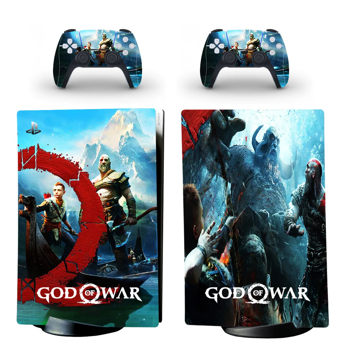 God of War PS5 pegatina Digital de piel, cubierta de calcomanía para consola y 2 controladores, pieles de vinilo