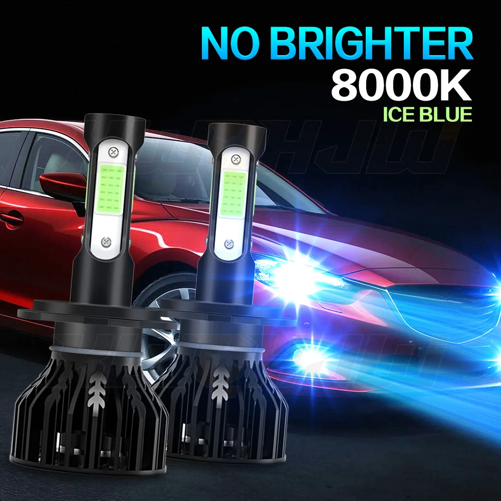 

XWQHJW 2PCS Car lights H7 Super Bright LED Headlights High Low Beam Fog Light Bulb White 6000K Minisize Car accsesories