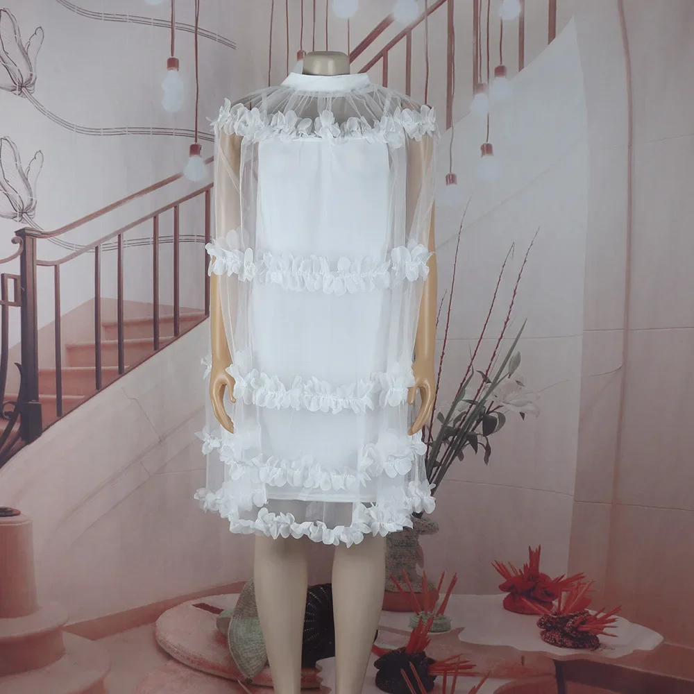 فستان نسائي فضفاض على الموضة فساتين نسائية شبكية فستان أسود للحفلات المسائية مكون من قطعتين ملابس أنقرة Dashiki أفريقيا بوبو #5