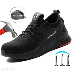 Zapatos de seguridad indestructibles para hombre, botas de seguridad con punta de acero, calzado deportivo ligero, talla grande 48, novedad de 2022