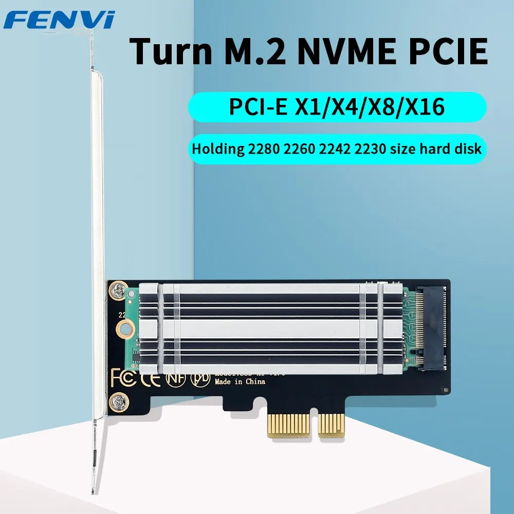 FENVI M.2 NVME to PCIe 4.0 Adapter With Aluminum SSD Heatsink 64Gbps M.2 SSD Gen4 PCIe 4.0 X1 X4 X8 X16 Expansion Card For PC image 3