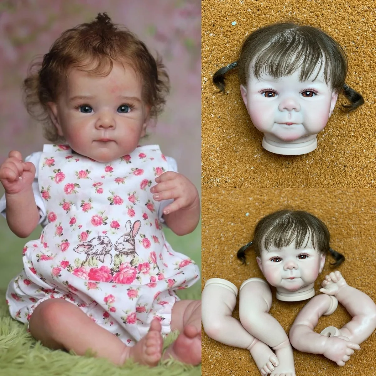 18 Inch Bettie Lifelike Reborn Kits Painted Bebe Kits With Rooted Hair Unassembled kits Accessories