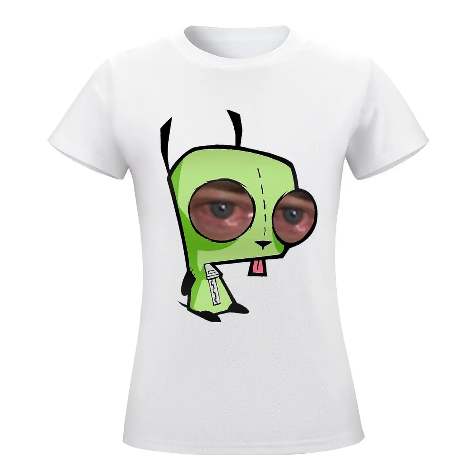 Invader Zim Gir With Brendan Fraser Crying Eyes  Y Top Tee Premium T-shirt Round Neck  Sport  Funny Novelty Fitness