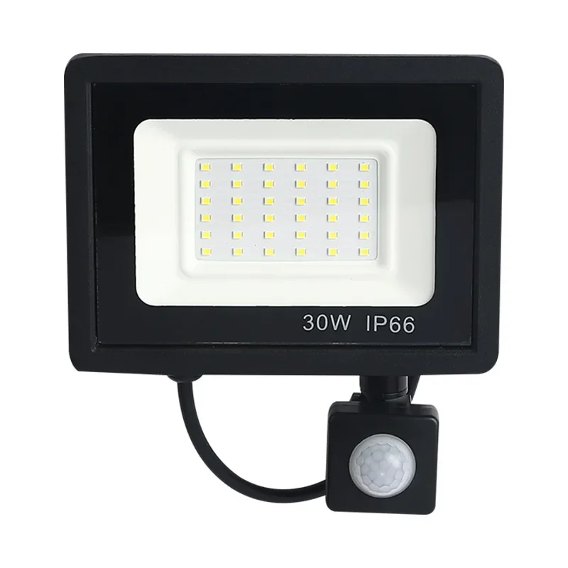 LED capteur intelligent projecteur extérieur applique murale 220V noir blanc 10W 20W 30W 50W 100W jardin étanche lumière projecteur extérieur