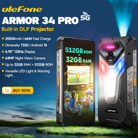 【2025 New】Ulefone Armor 34 Pro 5G AI Rugged Phone Smartphone Android 15 32GB+512GB 25500mAh Night Camera 64MP Built-in Projector