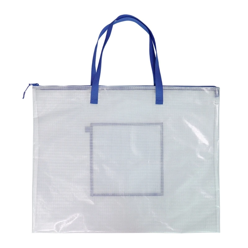Mesh Project Bag Clear Mesh Poster Organizers Bag with Carry Handle Waterproof Artist Carry Bag for Kid, Artist, Painter