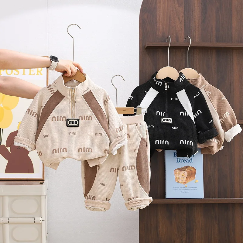 

Осенние наряды, комплект лоскутной одежды для маленьких мальчиков, детские толстовки и штаны с высоким воротом для девочек, костюм из 2 предметов, детские спортивные костюмы, От 1 до 5 лет