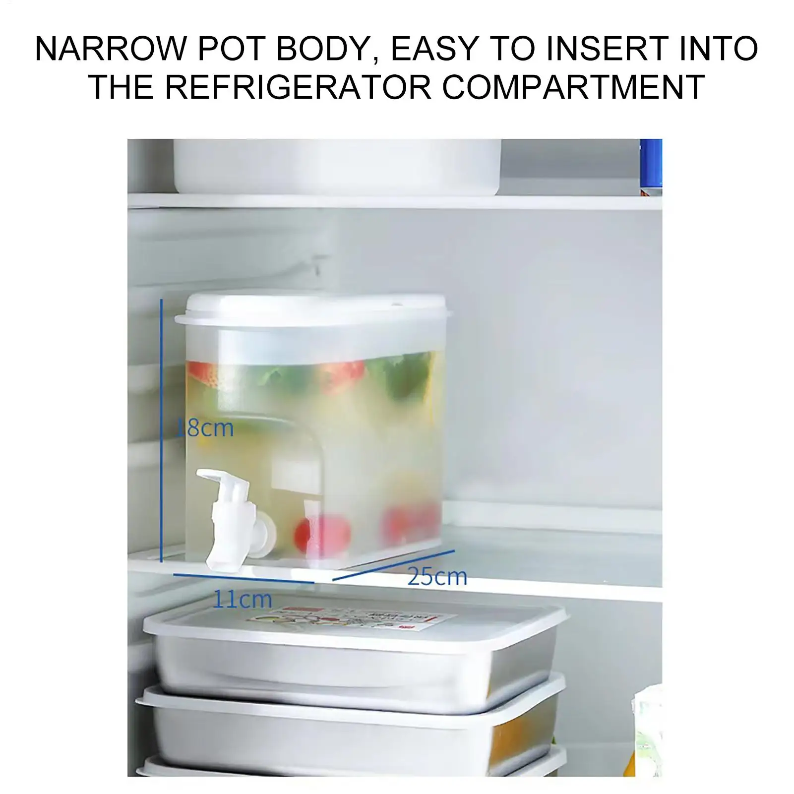 2.8L سعة كبيرة غلاية باردة مع صنبور في الثلاجة أباريق المياه إبريق شاي الفواكه عصير الليمون دلو إبريق الماء البارد عصير الليمون #5