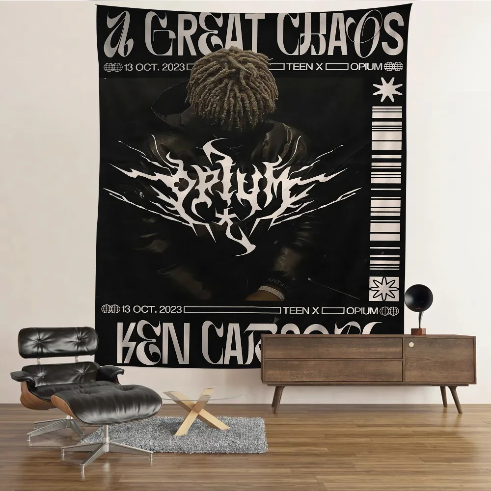 Ken Carson Rapper X Tapestry Anime Tapestry Hanging Tarot Hippie Wall Rugs Dorm Wall Hanging Sheets