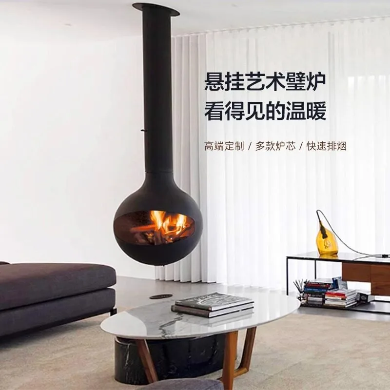Customized Size Hanging Real Furnace Wood Burning Fireplace 3D Atomization Simulation Furnace Electronic Carbon Alcohol