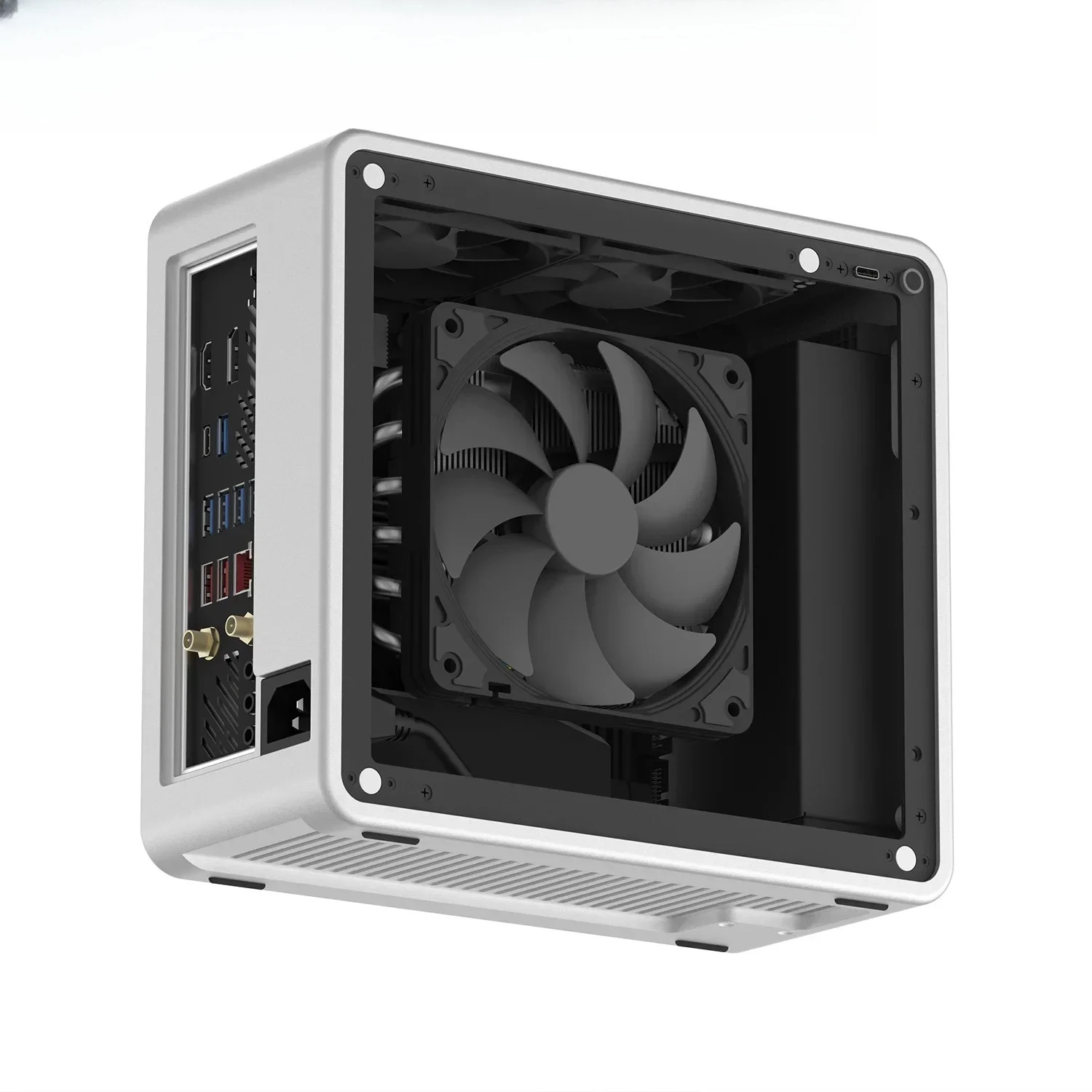 MQ4 nuclear display all-aluminum alloy integrated forming itx chassis, desktop HTPC desktop small chassis