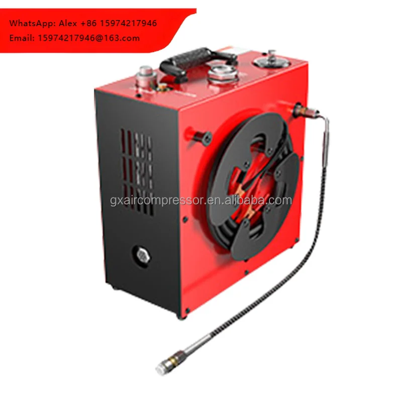 GX-E-CS4 400bar 12V 110V 220V Portable Low Noise Oil Free Pcp Compressor For Hunting High Pressure Air Compressor