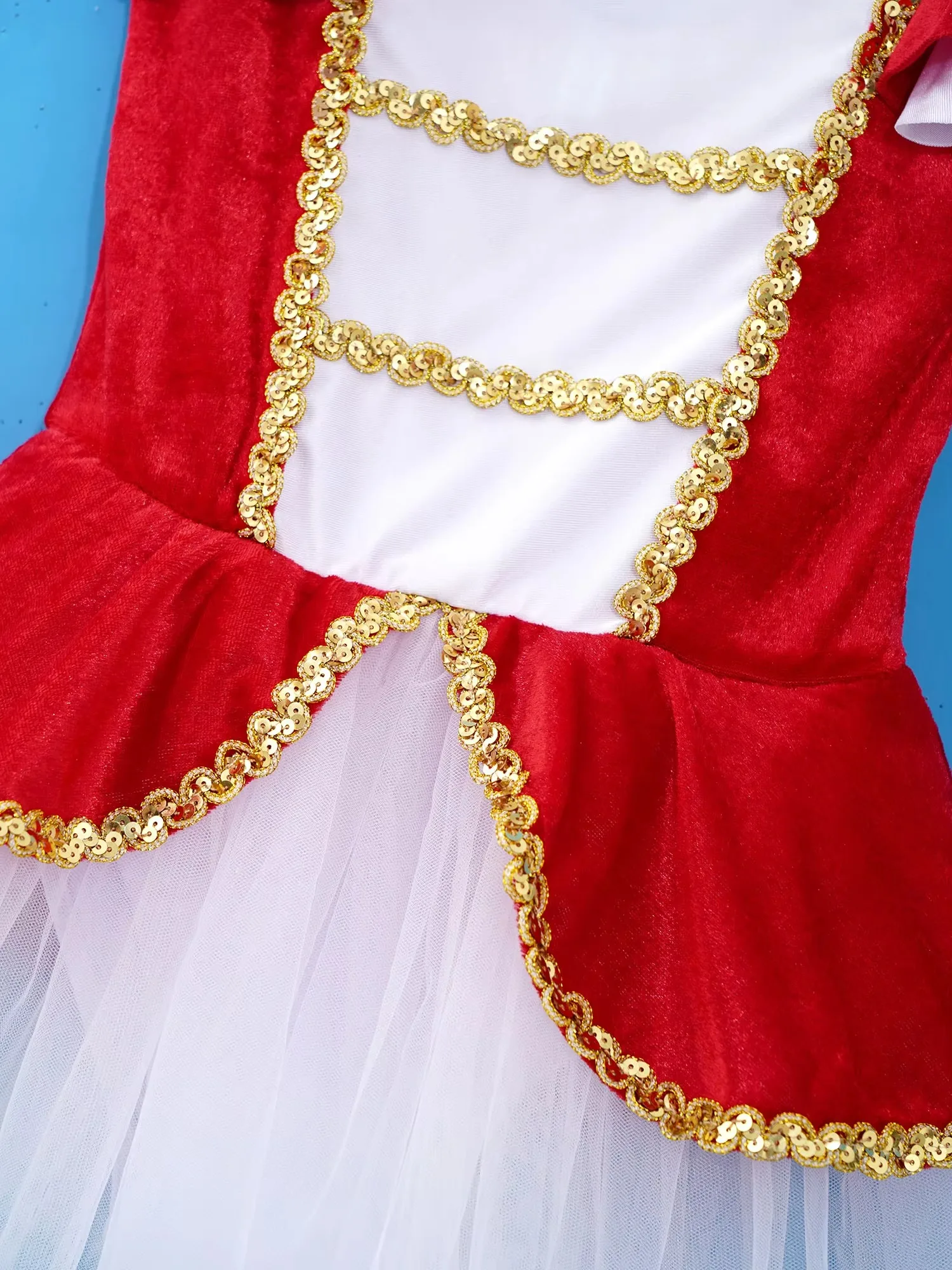 Kids Girls Circus Ringmaster Costume Gymnastics Artistic Skating Dress Short Sleeve Dance Jumpsuit with Sequins Adorned Mesh Hem