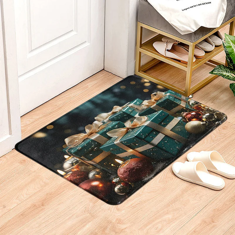 House entrance carpet Home door mat Living Room Bath Foot bathroom non-slip water absorption rugs bath Merry Christmas winter