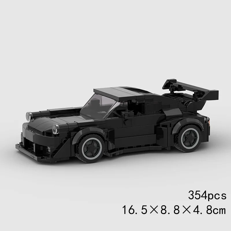 

911turbo Black Car Building Block MOC Black Bird (930) Turbo Racing Car Building Blocks Car Championed Racing