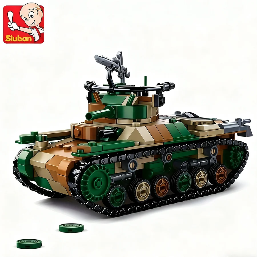 563pcs 1107 Medium Military  Tank  Model  Building Block Toys 97 Medium Chariot Children Diy Bricks Toy