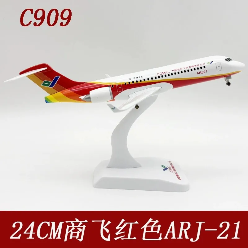 โมเดลเครื่องบิน ARJ21 ขนาด 24 ซม. ของเล่นเครื่องบิน ARJ21 ของ Comac สำหรับการบินพลเรือน ของสะสมเครื่องบิน พร้อมล้อ แบบจำลองคงที่ วัสดุโลหะผสม