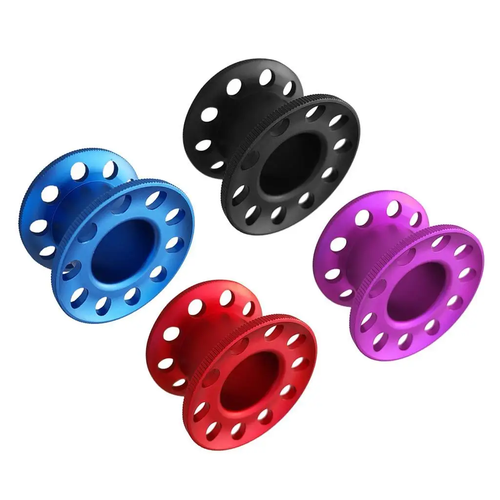 Scuba Finger Spool Aluminum Alloy Lightweight Reel High Visibility Guide Line Holder for Cave Wreck Freediving Water Sports