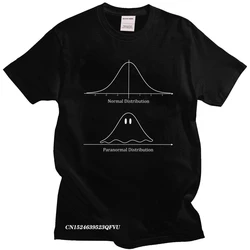 Camisetas paranormales de distribución Normal para hombres, Camisa de algodón con distribución de Humor, camiseta geométrica, Camisas Mend de verano