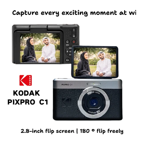 NUEVA cámara digital KODAK PIXPRO C1 Sensor todo en uno de 13 MP, lente de enfoque fijo de 26 mm y 180 °   LCD inclinable (no Kodak PIXPRO FZ55)