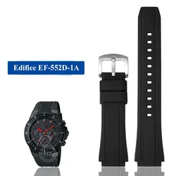 EF552 Series  Rubber Silicone Sports Watch Strap For Casio Edifice EF-552 Watchbands EF-552D-1A Men's Bracelet 25*20mm Strap