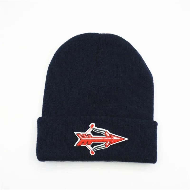 Winter Warm Cotton Cartoon Pattern Embroidery Thicken Knitted Hat Skullies Cap Beanie Hat for Men and Women 223