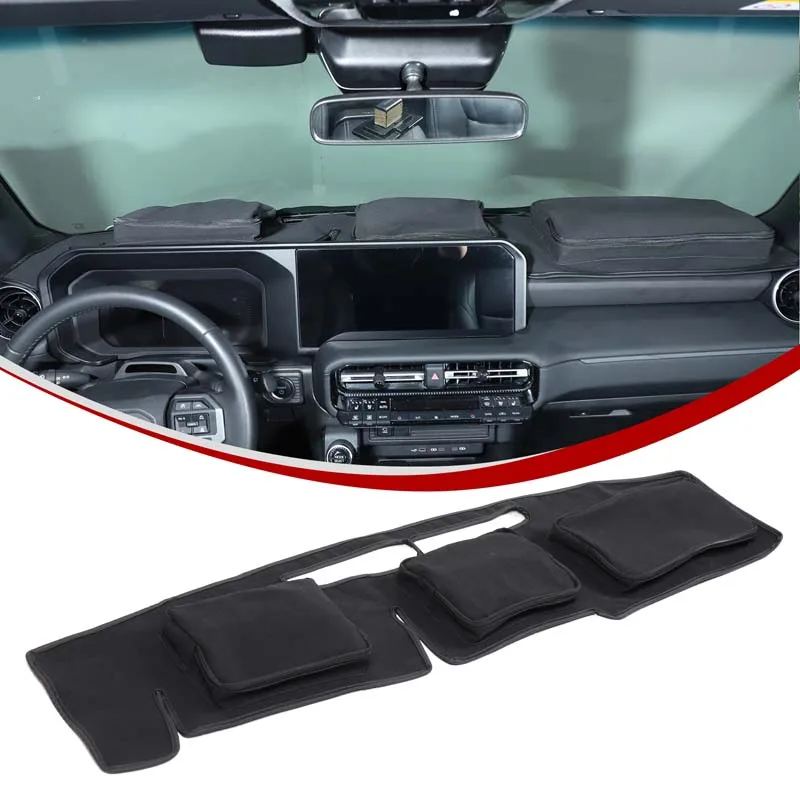 

For Toyota Land Cruiser Prado 250 LC250 2024+ Black Car Dashboard Storage Sunscreen Pad Interior Protection Accessories