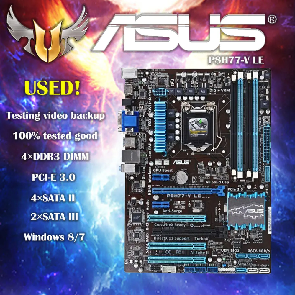 Asus P8H77-V LE Desktop Motherboard H77 Socket 1155 USB3.0 DDR3 32GB ATX On Sale