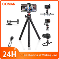 COMAN MT-40 Mini Octopus Flexible Tripod For Phone DSLR Camera Stand With Remote Control For iPhone Samsung Xiaomi Phone Holder