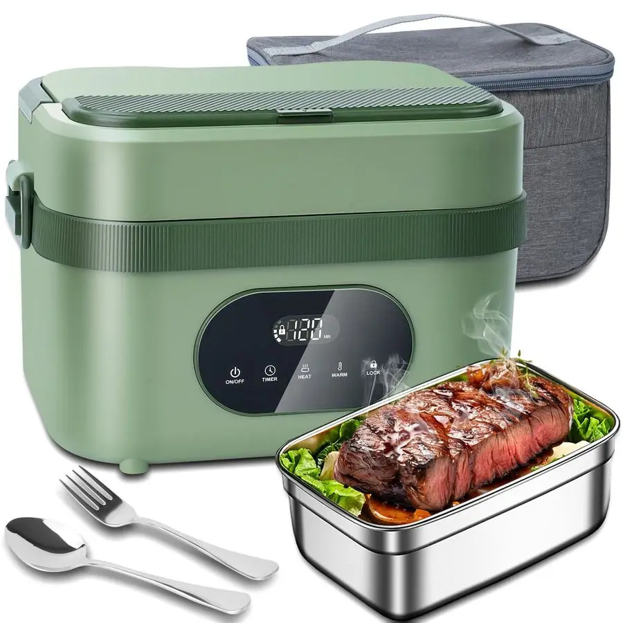 

Heated Lunch Box Cordless Electric Lunch Box for Adults, 18000mAh Battery Powered Self Heating Food Warmer for Office Work Car T