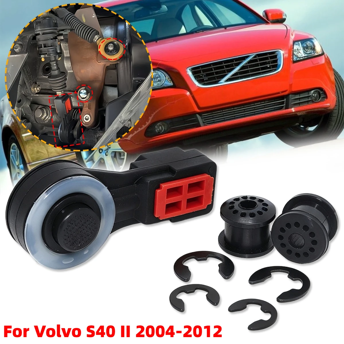 Shifter Cable Collet Bushing For Volvo S40 II 2004-2012 MT Gear Shift Selector Linkage Lever End Pivot Sleeve Clips Repair Kit