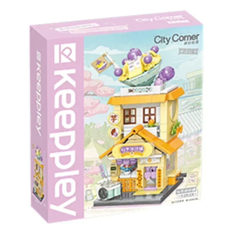 Keeppley Building Blocks City View Scene Coffee Shop Retail Store Architectures Model Assembly Toy Christmas Gift For