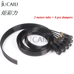 JCL 6 Colors 2M UV Ink Tube Hose Pipe Line with Damper for Epson R330 L800 L805 L1800 R1390 R1800 1250 R1900 Printer Dumper