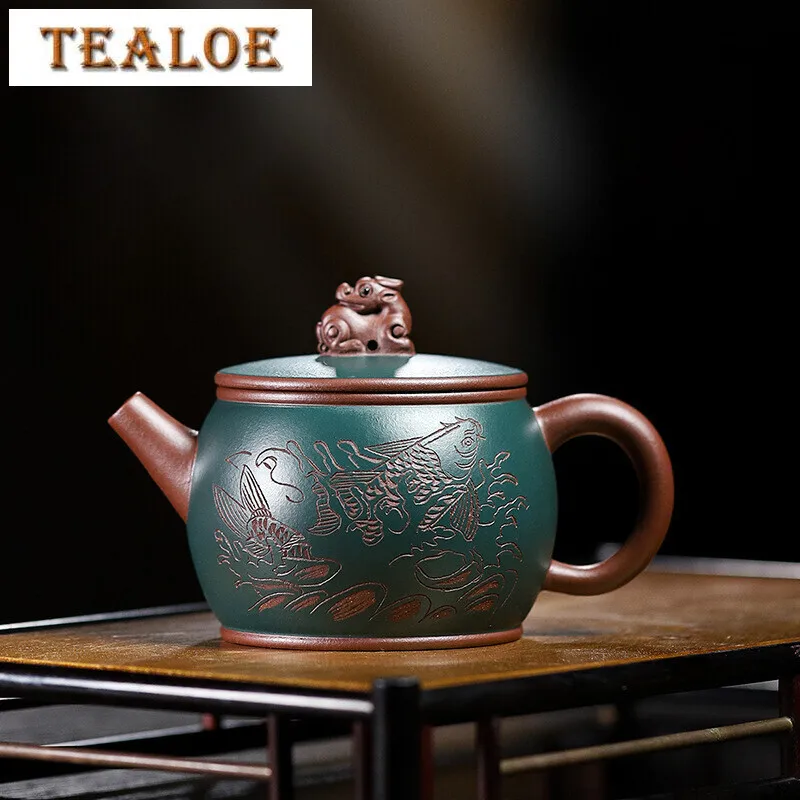 

280ml Yixing Raw Ore Purple Clay Teapot Famous Handmade Dargon Tea Pot Beauty Tea Infuser Kettle Chinese Zisha Kung Fu Tea Set