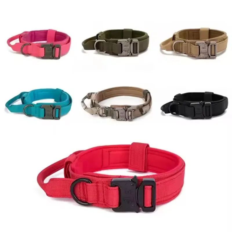 

Luxury Rechargeable Tactical Dog Training Collar Set Solid Style Large Heavy Duty Metal Buckle Pet Dog Collar Leash Accessories