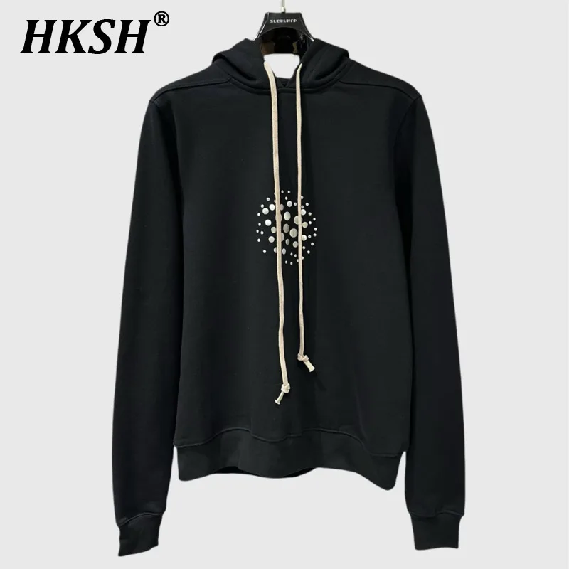 

HKSH Spring Dark RO Style Dark Men Drawstring Hooded Sweatshirt Casual Fashion Chic Punk 3D Print Hoodies Retro Pullover HK3970