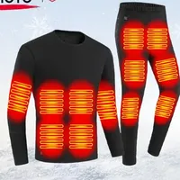 2025 New Winter Heated Suit Underwear Motorcycle USB Electric Powered Thermal Heating Motorcycle Moto T-Shirts Pants Men Skiing