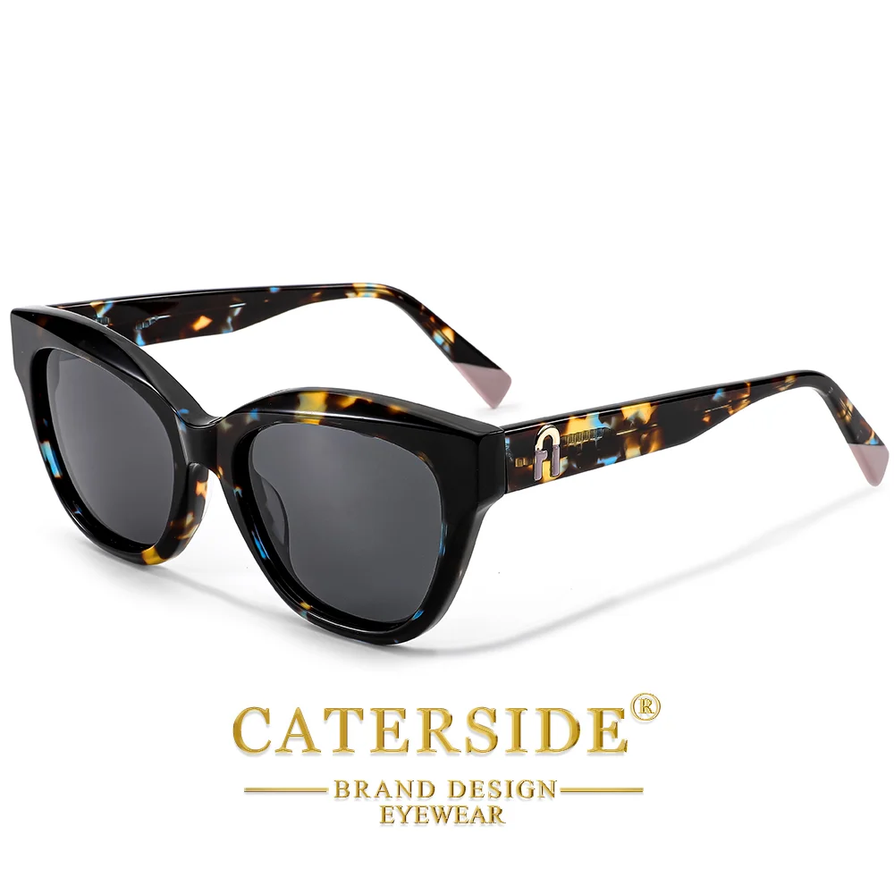 CATERSIDE Unisex Mode Polarisierte Sonnenbrille Acetatfaser Dicker Rahmen Reise Business Party Luxus Dekorative Brille UV400 – Detail 8
