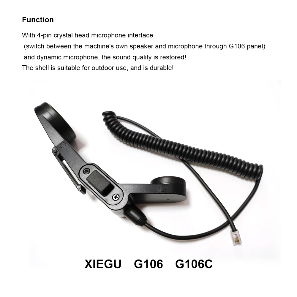 XIEGU G106 G106C handheld microphone H250-G106 with 4-pin crystal head hand microphone interface moving coil microphone