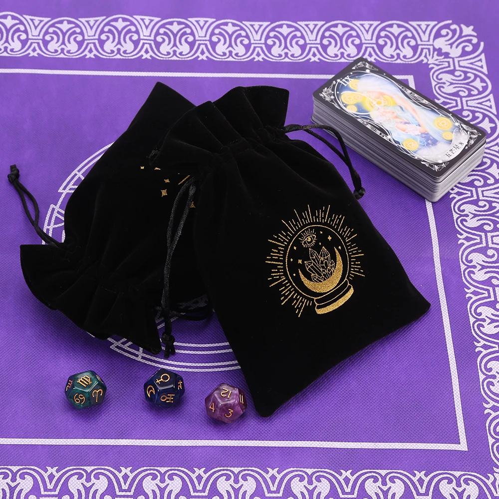 Tarot Kaart Tas Composiet Fleece Trekkoord Opbergtas Tarots Opbergzak Dobbelsteen Tas Rune Sieraden Etui Kerstfeest Cadeau Zakje