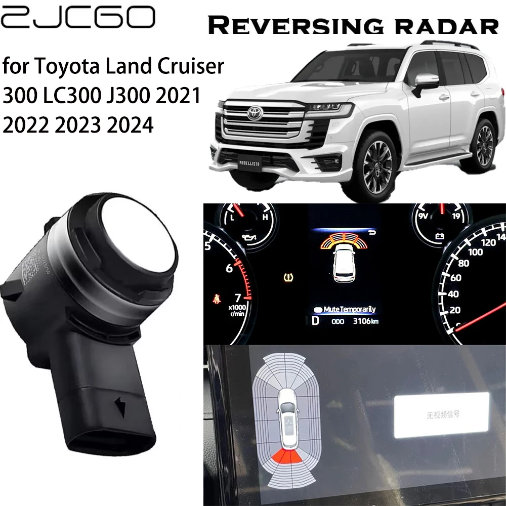 

ZJCGO Original Sensors Parking Sensor Assistance Backup Radar Buzzer System For Toyota Land Cruiser 300 LC300 2021~2024