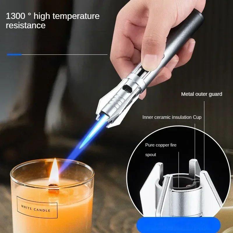 1300℃ High Temperature PortableTorch Spray Gun Lighter Windproof Mini Cigarette Lighter Candle Outdoor BBQ Cigar Accessories