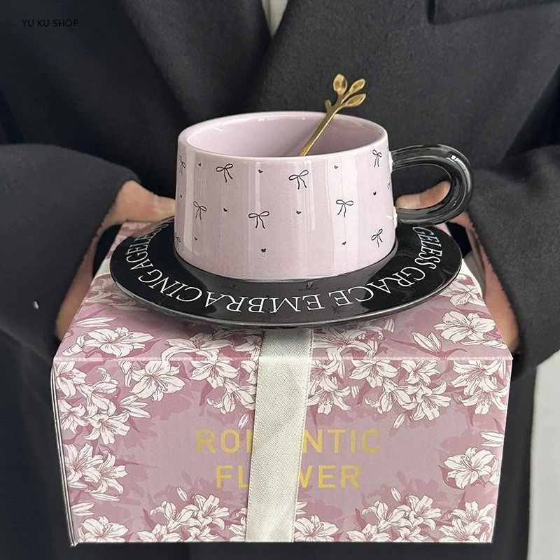 

Ceramic Afternoon Tea Coffee Cup Drinking Water Breakfast Milk Shop Latte Flower Cup Exquisite Gift Suitable Home Decoration