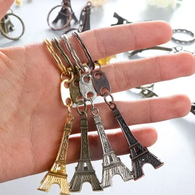 3pcs Mini Eiffel Tower Key Chain Ring Car Motorcycle Keychain Metal Creative Model Keyring Bag Pendant Christmas Gift home decor