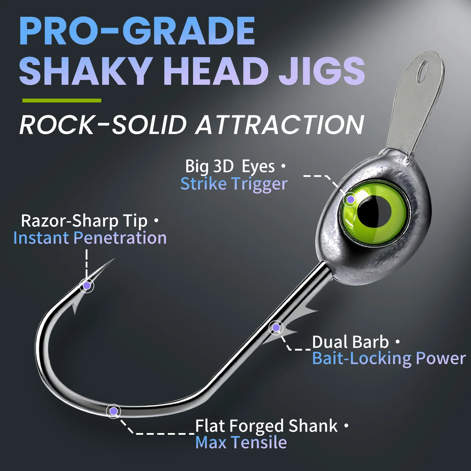 FishTrip 10 قطعة رؤساء تهزهز السنانير لوحة اللسان سوينغ تهزهز رؤساء السنانير مكافحة بعقبة أسماك سوينغ السباحة عمل الصيد #2