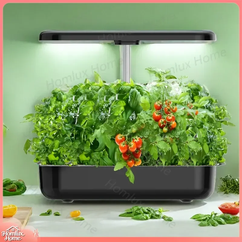 Hydroponic Growing System Indoor LED Grow Light Kit 12 Pod Water Pump for Herbs Vegetables Plants Home Kitchen Garden Farming