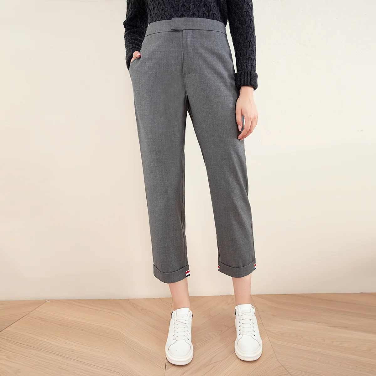 TC-193  High Quality Women's Clothing 70% Wool Suit Pants Autumn Winter New High Quality Women's Clothing Trousers